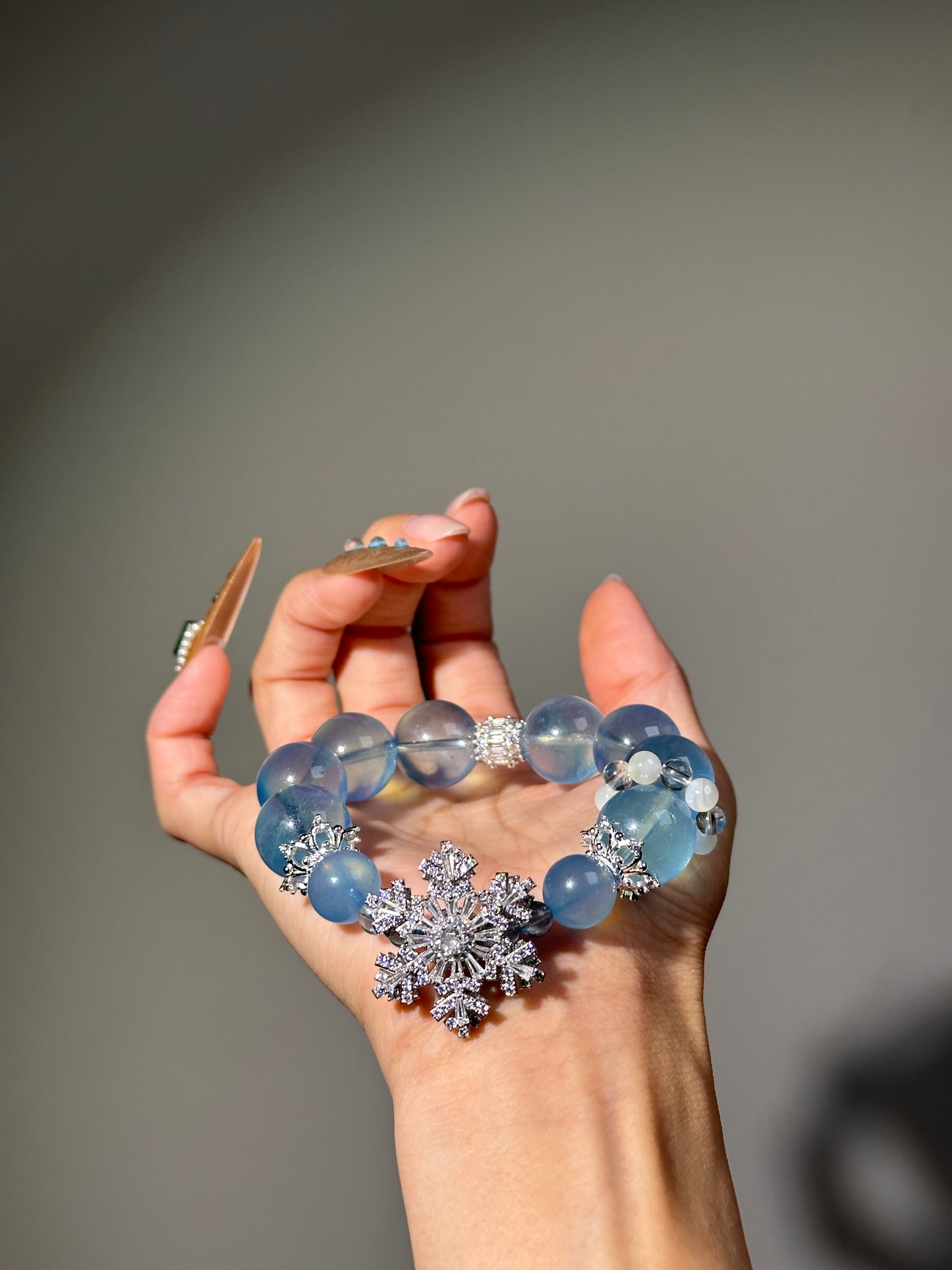 Snowflake Design Aquamarine