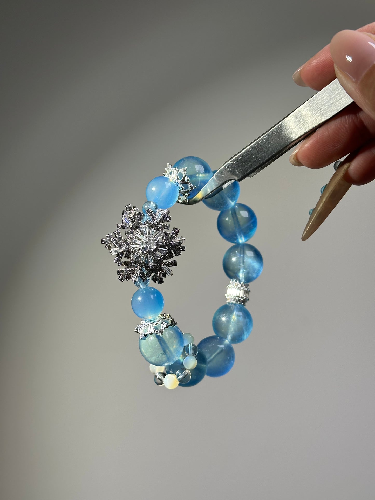 Snowflake Design Aquamarine