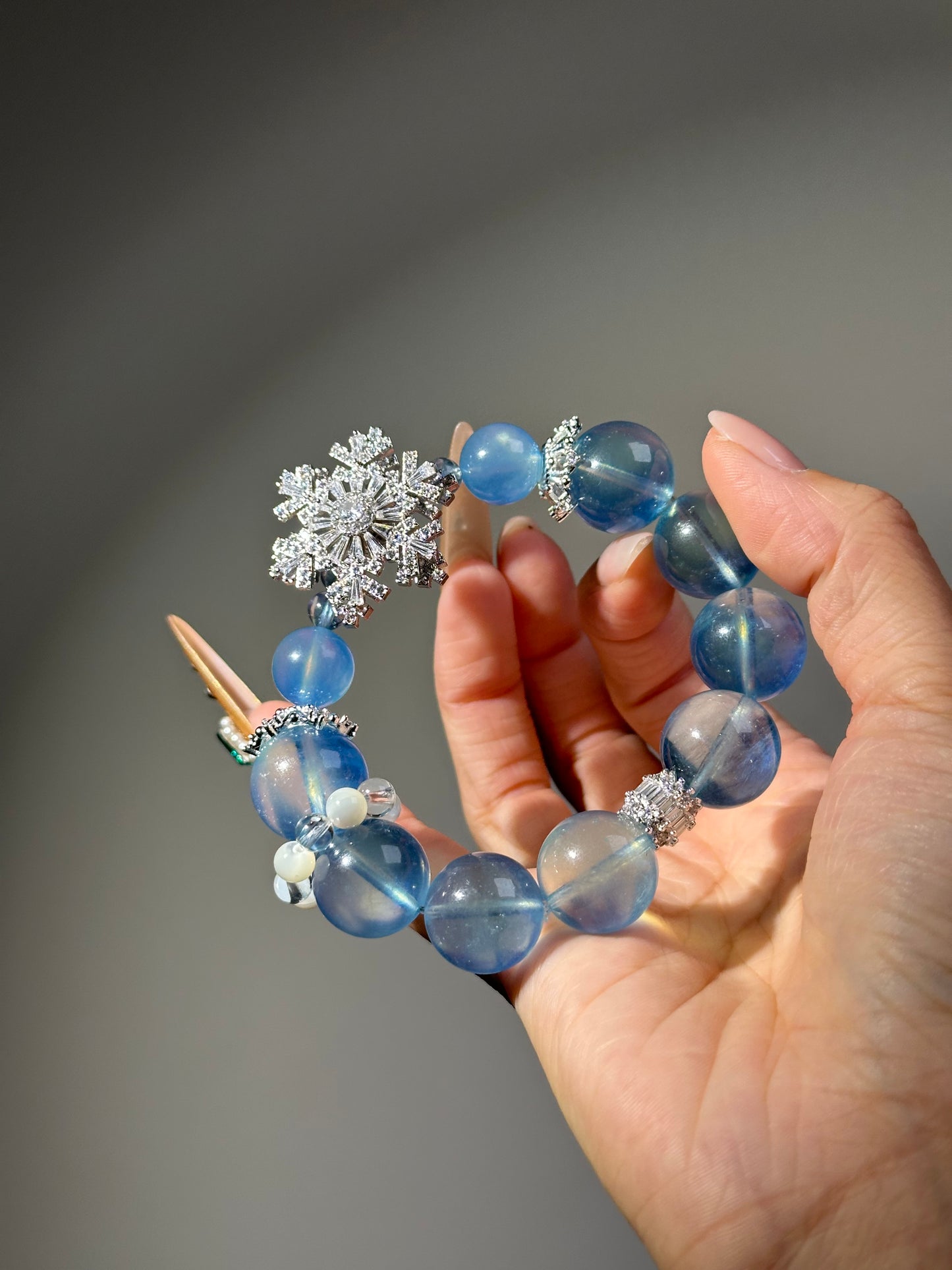 Snowflake Design Aquamarine