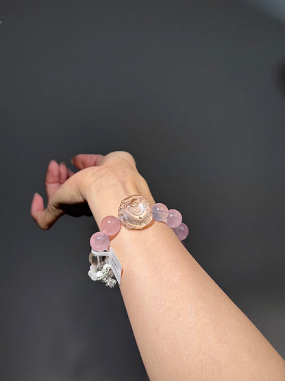 Rose Quartz-Designed Hand-Carved Clear Quartz Fox