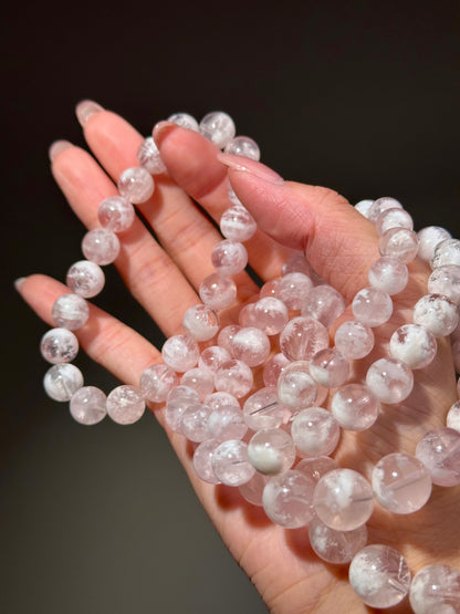 Pink Snowflake Phantom Quartz Bracelet