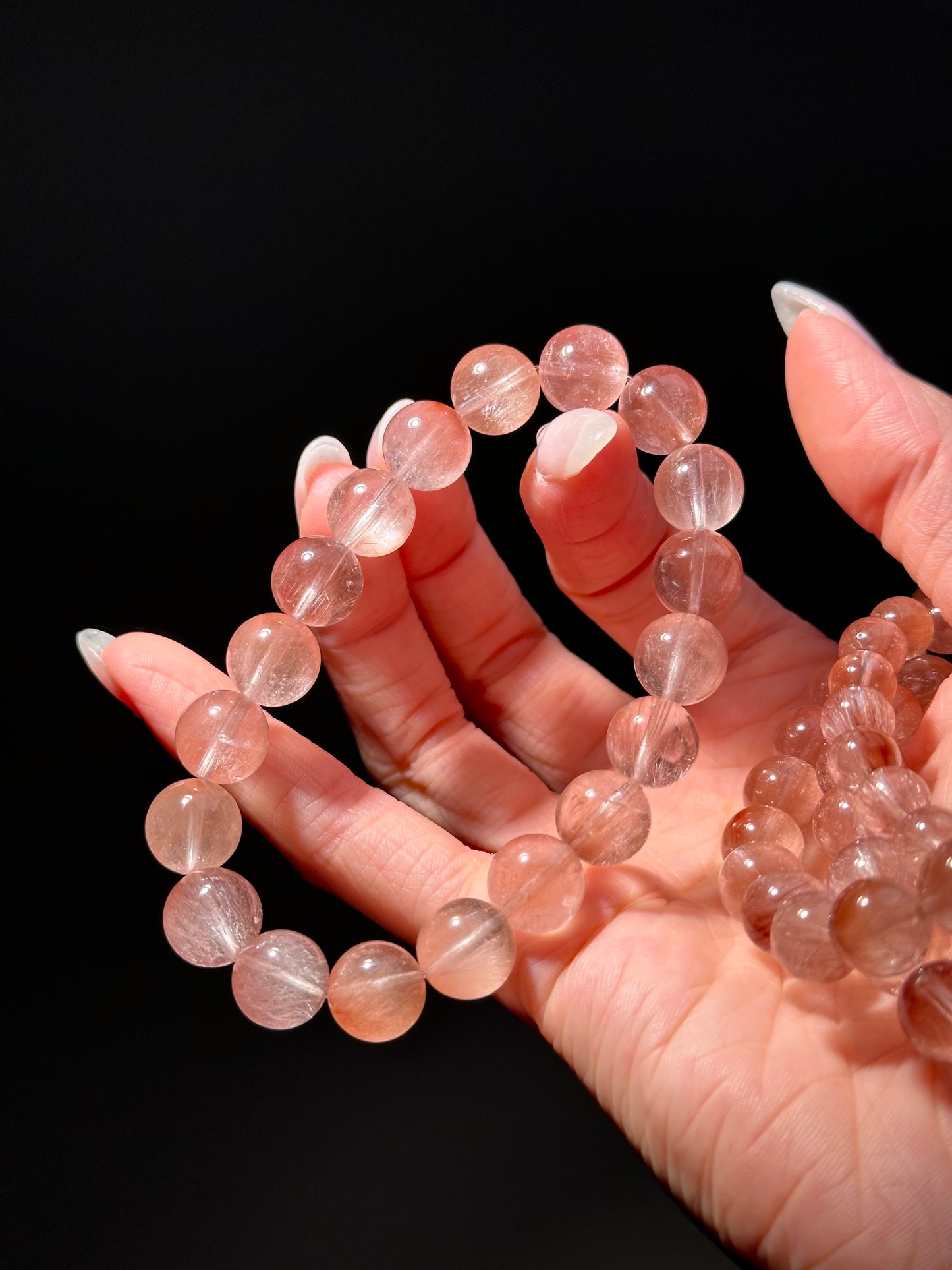 Pink Rabbit Bunny Hair Quartz Bracelet