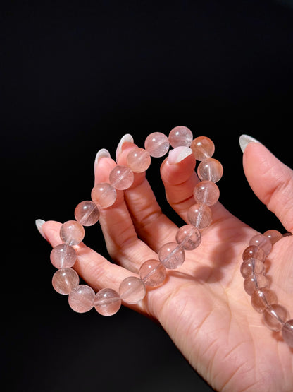 Pink Rabbit Bunny Hair Quartz Bracelet